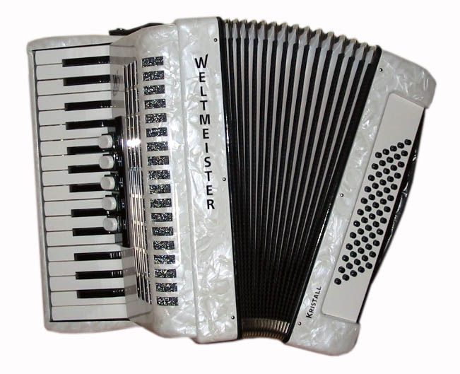 Weltmeister Kristall 60 Akkordeon weiß, 30 60 3 5, 60 Bässe  - Onlineshop Musikhaus Markstein