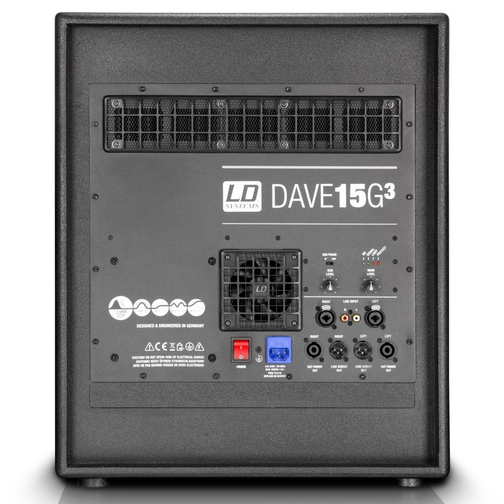 LD Systems Dave 15 G3 PA-System mit 2 Class A/B Endstufen,  LDDAVE15G3