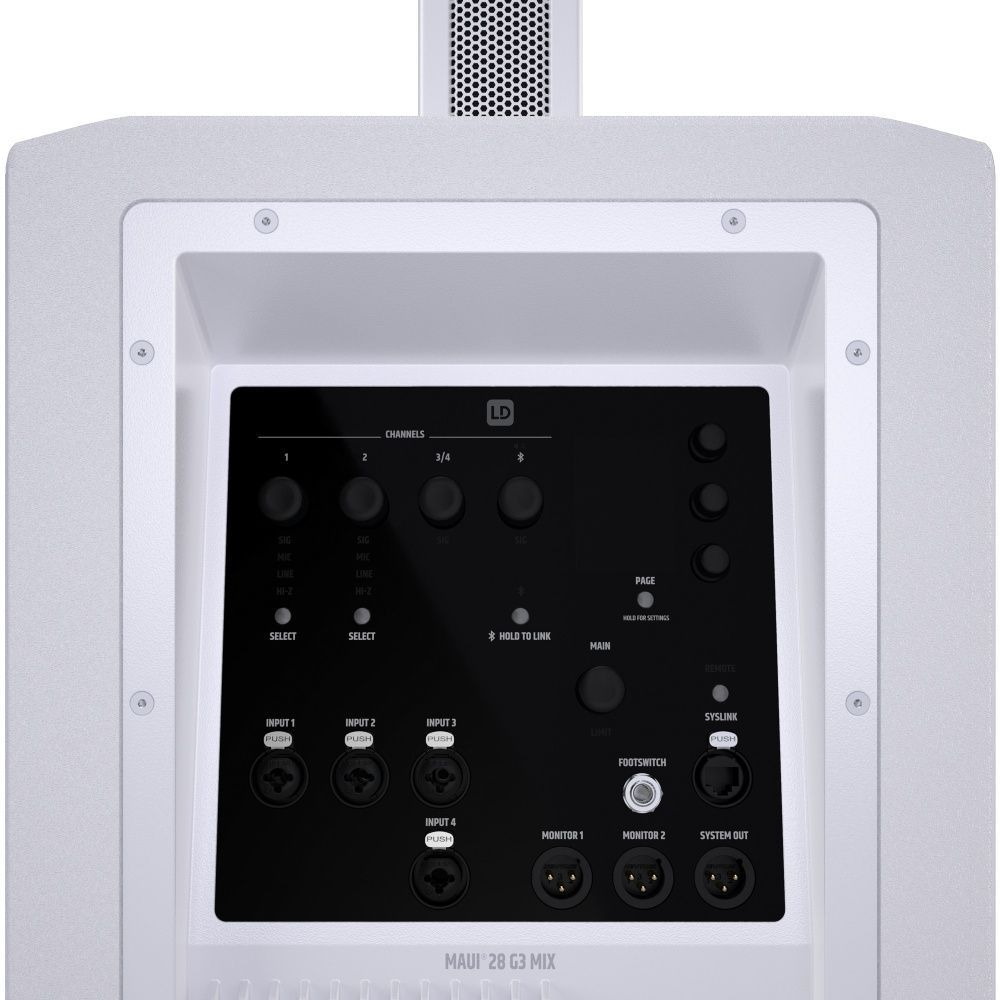 LD Systems Maui 28 G3 MIX W Kompaktes Säulensystem mit Digital-Mixer Weiß LD Systems Maui 28 G3 MIX W Kompaktes Säulensystem mit Digital-Mixer Weiß