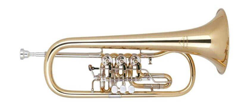 Miraphone 24-R B-Flügelhorn 24R-1100-A100,  Goldmessing Schallstück