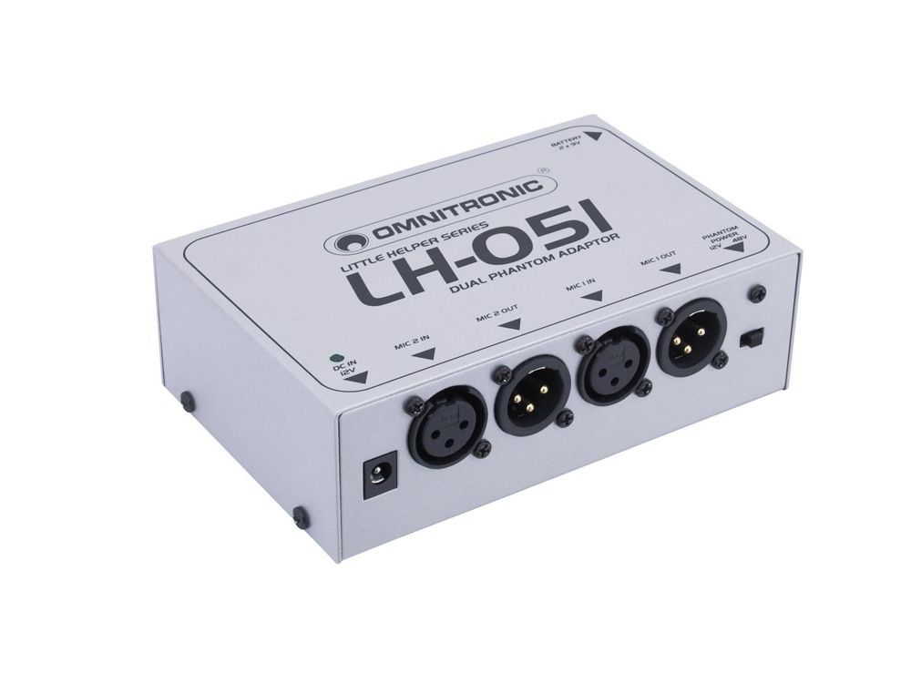 OMNITRONIC LH-051 Dual-Phantom-Speiseadapter für Kondensatormikrofone