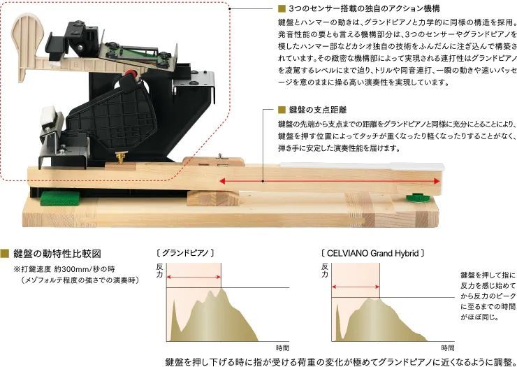 Casio GP-310 BK Bechstein Digitalpiano, Hybrid-Hammermechanik und Holztastatur