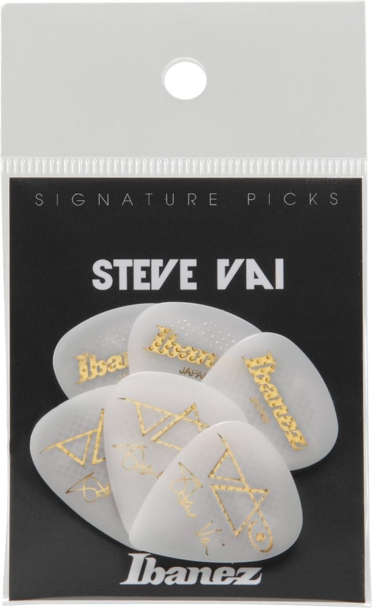 Ibanez Steve Vai Guitar-Pick White 6er Pack Polyacetal-Rubber  Picks Heavy 1mm