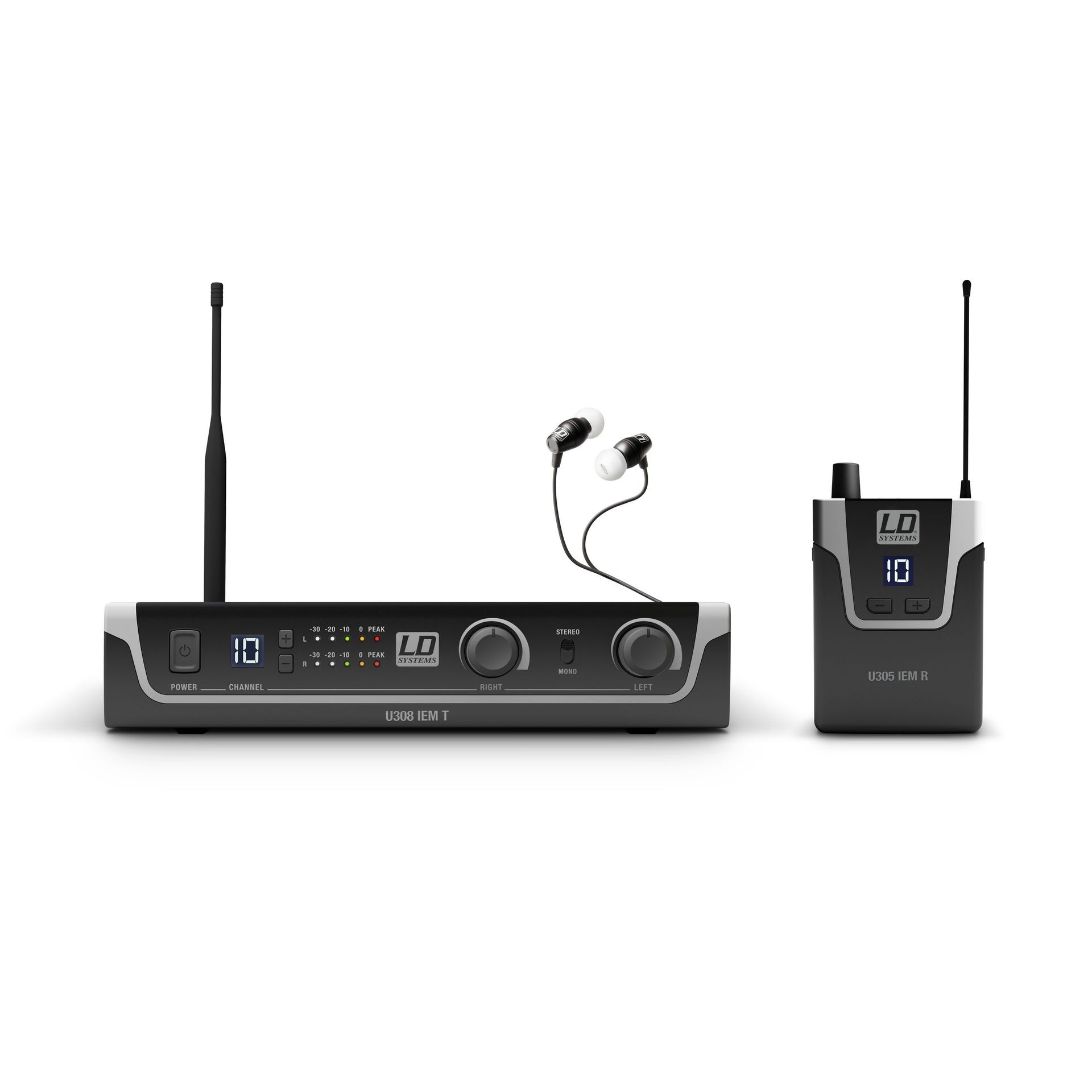 LD Systems U308 IEM HP In-Ear Set 823 - 832 MHz und 863 - 865 MHz , 9,5"_00041018_