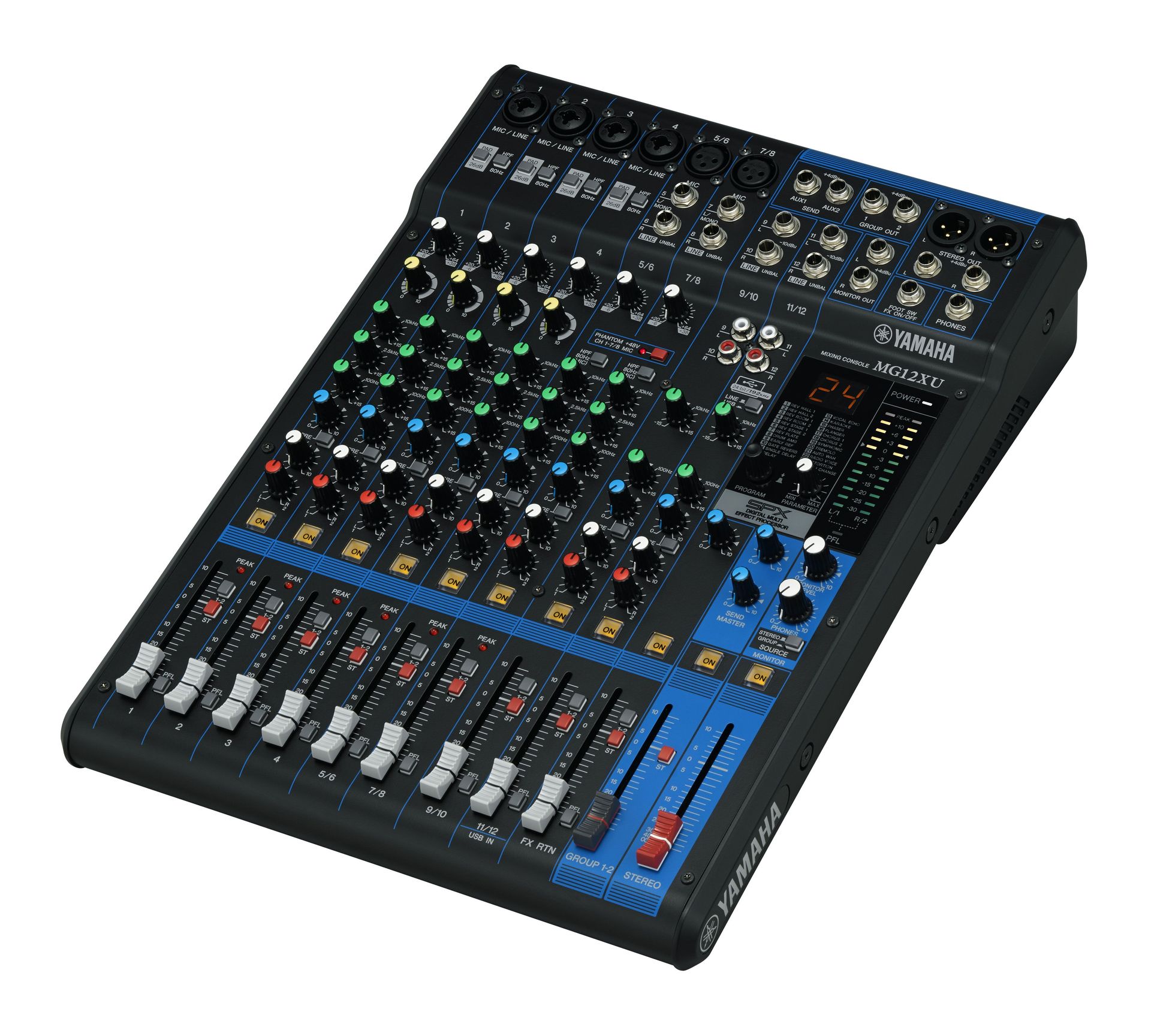 Yamaha MG12 XU Mixer, SPX Effekt, USB, 6 Mikrofoneingänge, 4 Stereoeingänge
