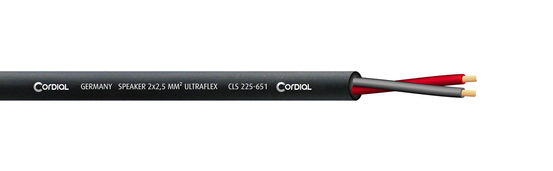 Cordial CLS 225-651 BK Lautsprecherkabel black 2 x 2,50 qmm, Meterware Ultraflex