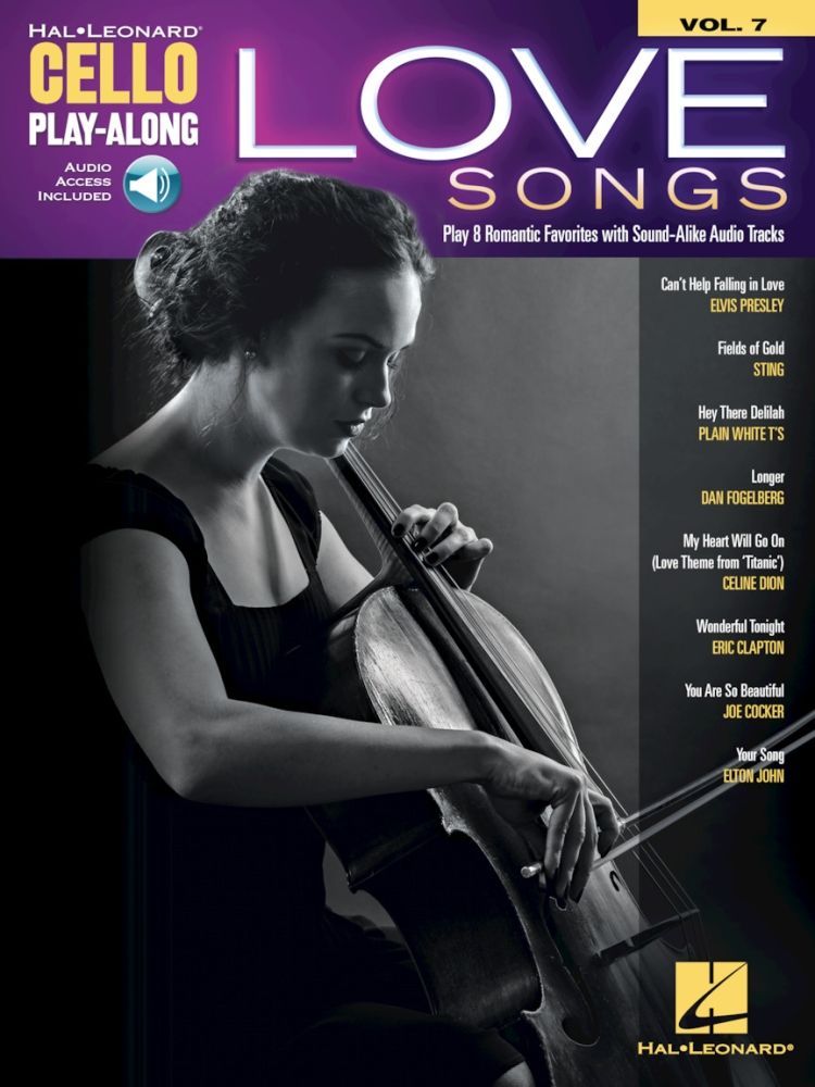 Noten Love Songs Cello Play-Along Volume 7 incl. Audio downloadcode HL211897