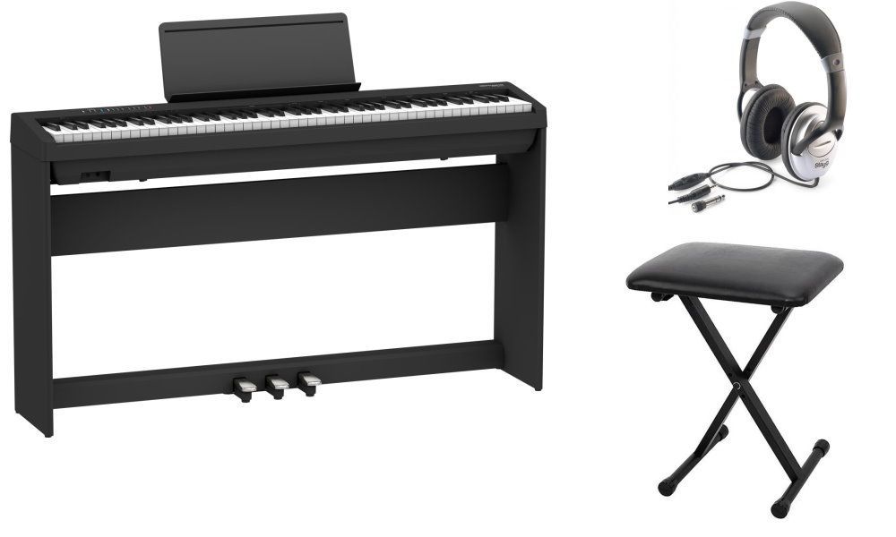 Roland FP-30X-BK HomeSet Stagepiano schwarz incl. Untergestell, Pedaleinheit u.a