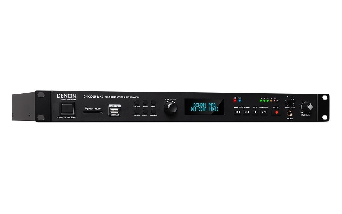 Denon DN-300R MKll 19" 1 HE Solid-State SD/USB Audio Recorder