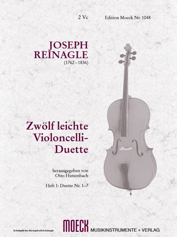 Noten Zwölf leichte Violoncelli-Duette I Reinagle Joseph HUTTENBACH OTTO