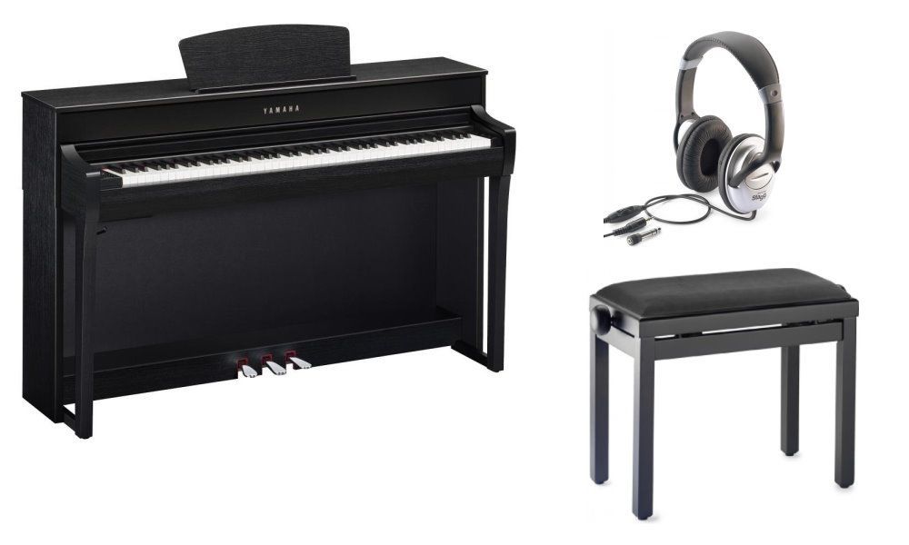 Yamaha CLP-735 B Set Digitalpiano schwarz matt + Klavierbank u.a. Zubehör