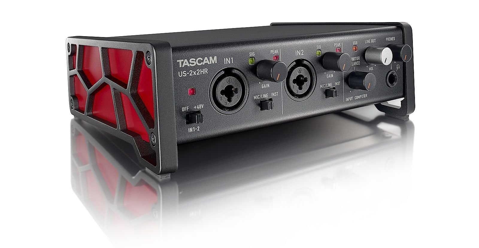 Tascam US-2x2HR USB Audio Interface 2-Kanal mit 2 Mikrofon-/Line-Eingängen_00049590_