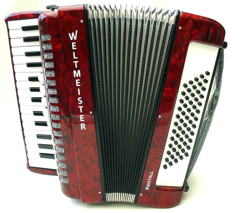 Weltmeister Kristall 60 Akkordeon rot, 30 60 3 5, 60 Bässe  - Onlineshop Musikhaus Markstein