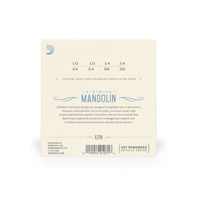 D'Addario EJ73 Mandolinen-Saiten mit Loop Ends 010-038