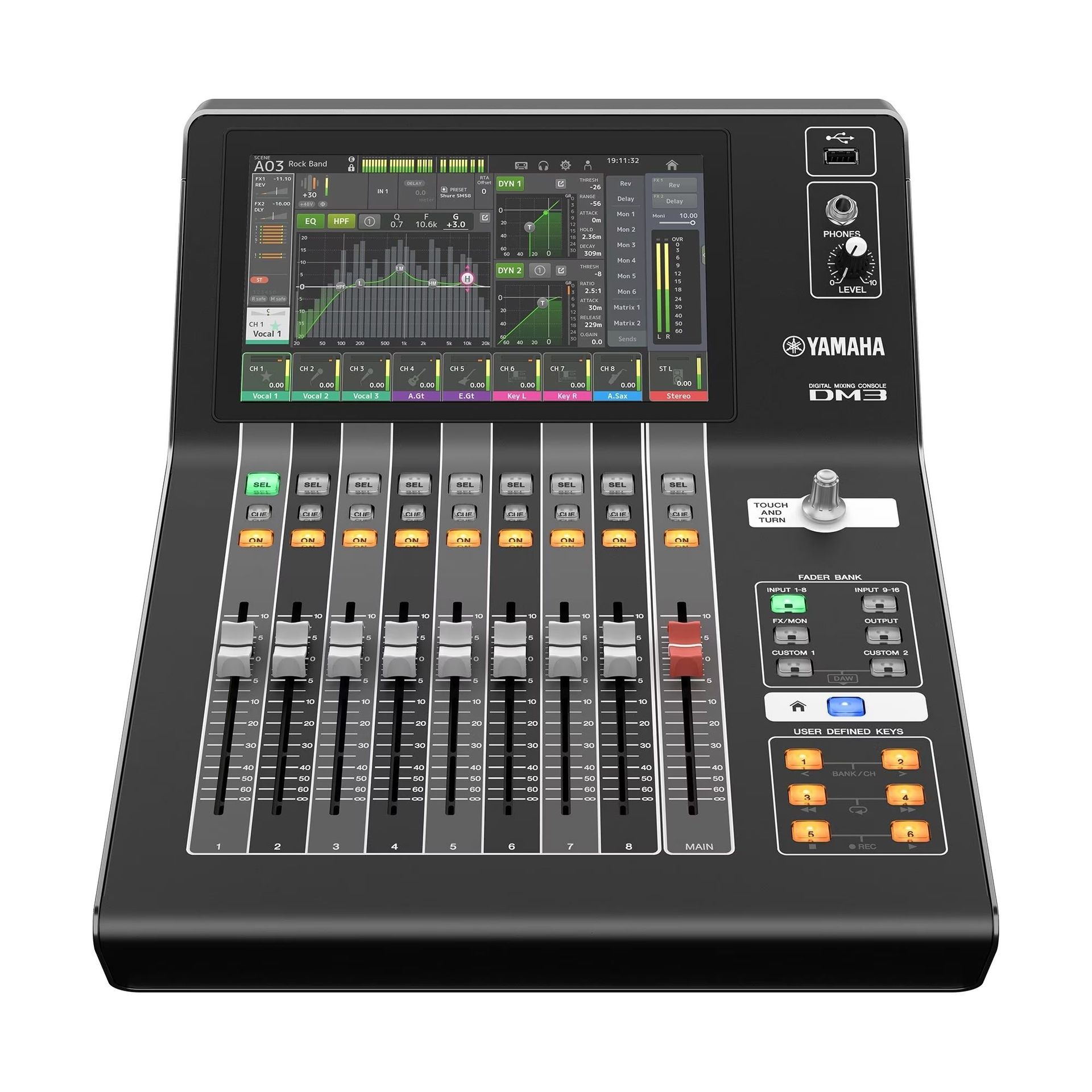 Yamaha DM3 Digitalmixer mit Dante, Motorfader und 9" Touchscreen - Neuheit