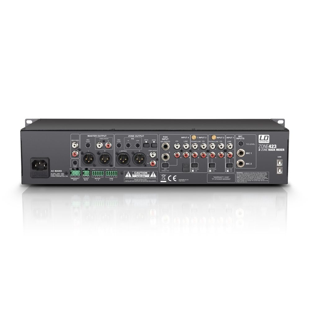 LD Systems ZONE 423 - 19" 2-Zonen Mixer 2HE