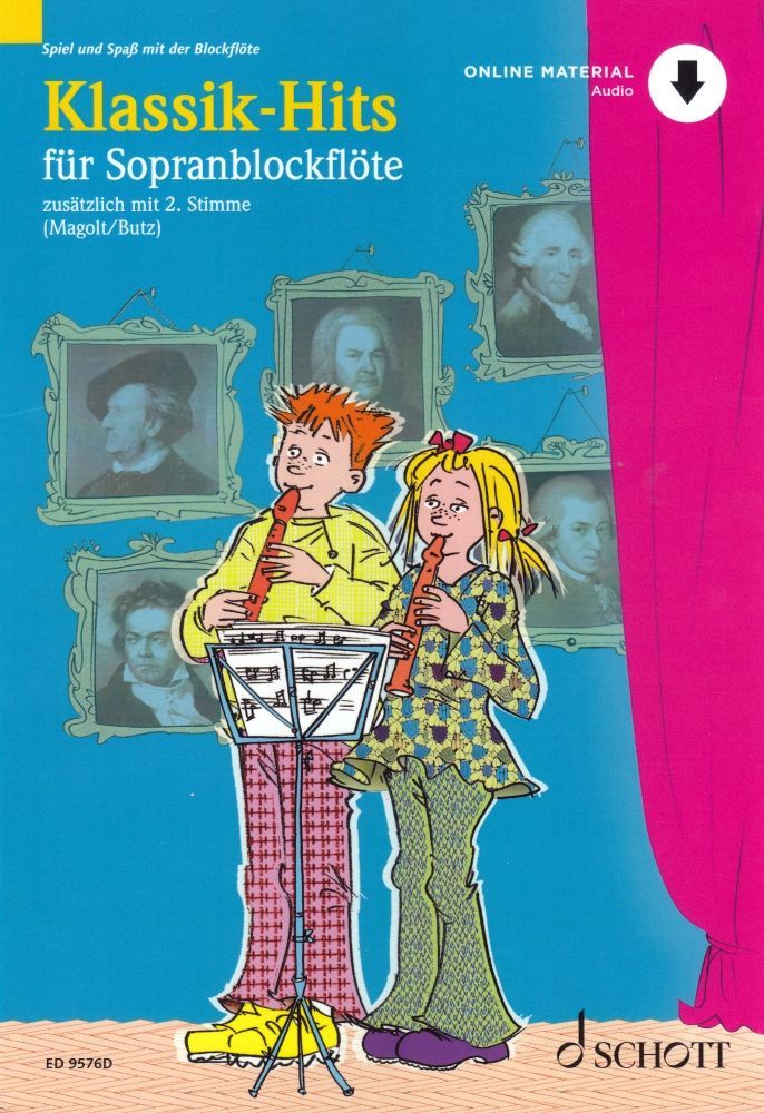 Noten Klassikhits für Sopranblockflöte ED 9576D incl. Audio-download-Code zum 