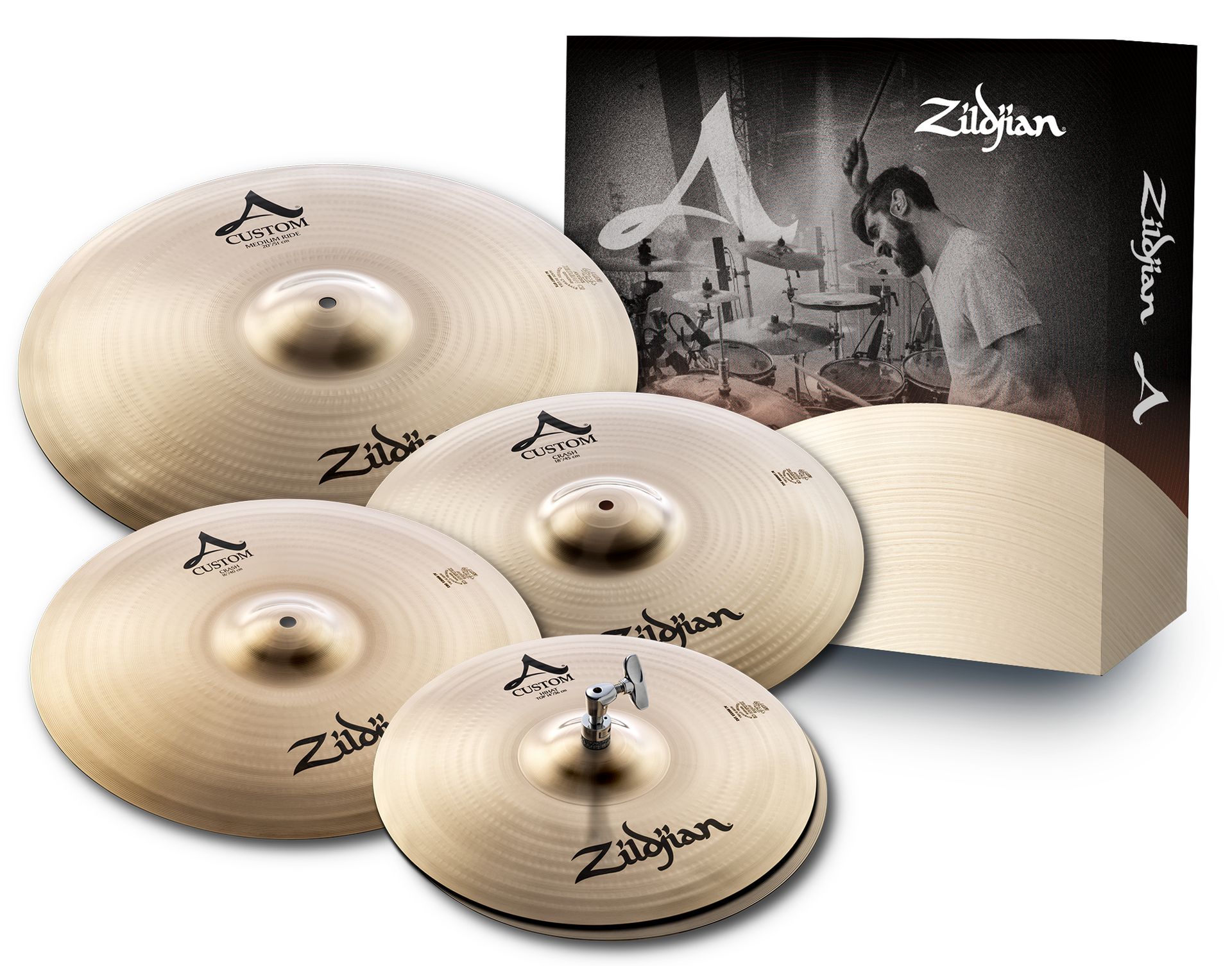 Zildjian A Custom Cymbal Pack A20579-11 HH14"/C16"/C18"/R20