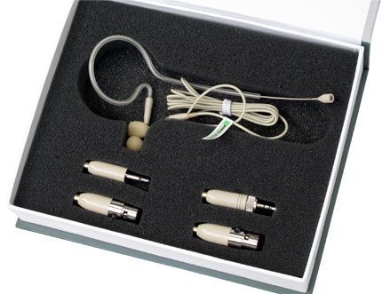 Pronomic HS-11 EA Headset-Mikrofon, beige, mit Ohrbügel, Kugel, Windschutz