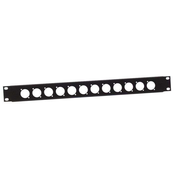 19" Rackblende 1HE mit 12 Bohrungen D-Loch_00001753_