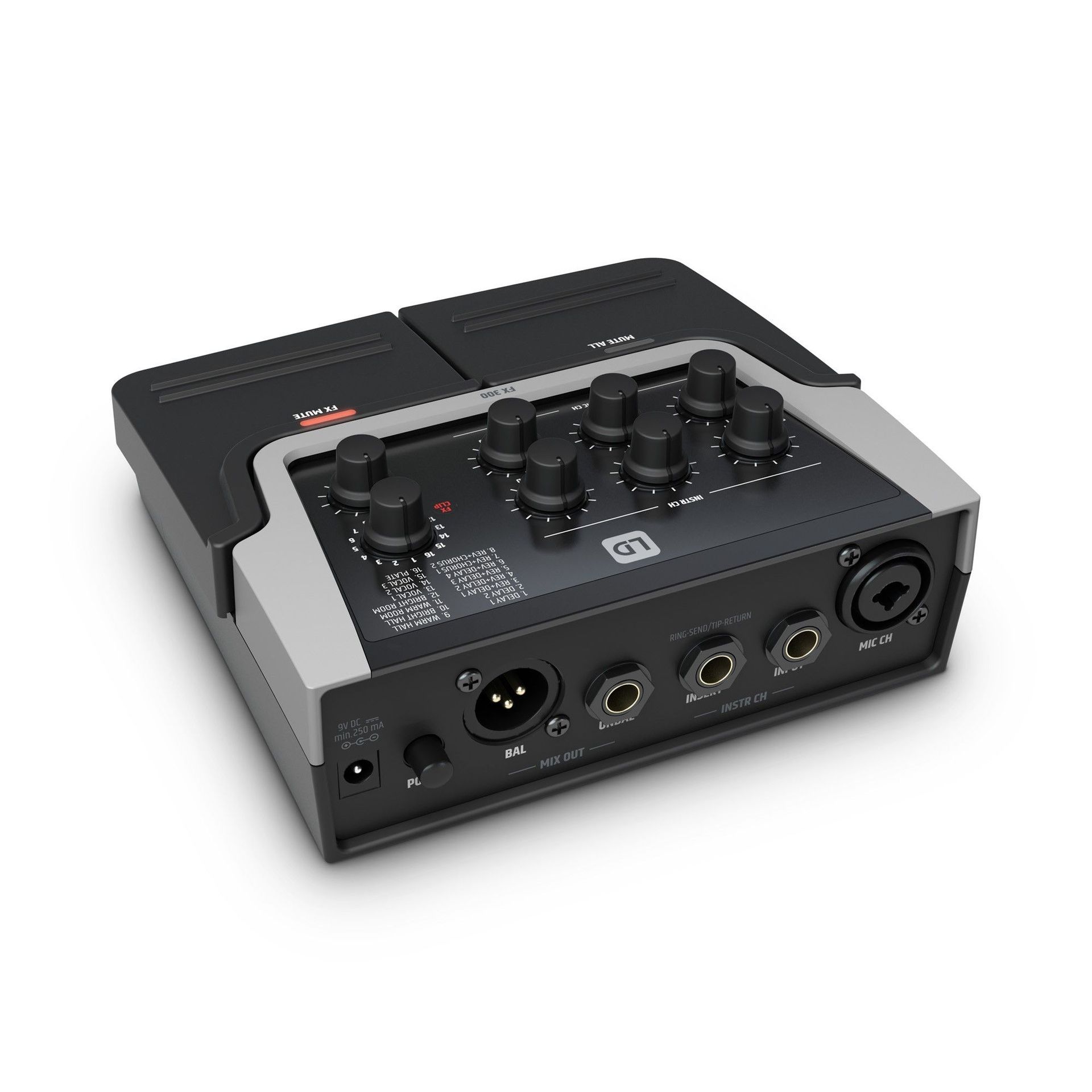 LD Systems FX 300  2-Kanal Effektpegal, Multieffektgerät für Vocal und Gitarre 