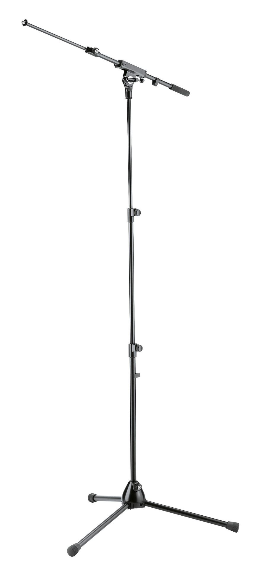 K&M 252 Mikrofonstativ klein zusammenlegbar, mit verstellbarem Galgen, schwarz_00041684_