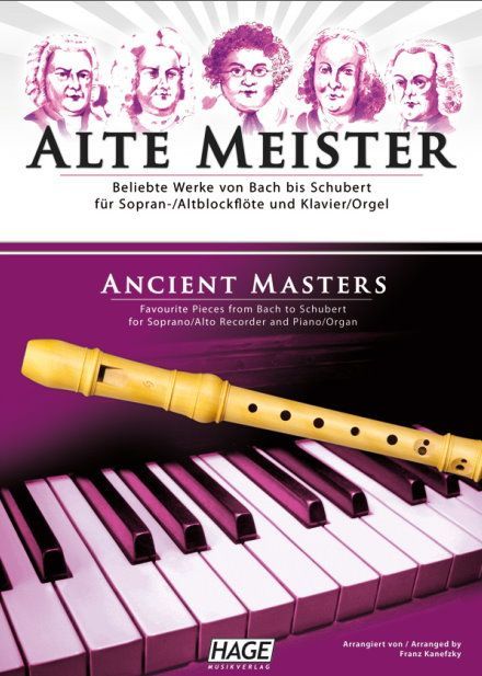 Noten Alte Meister für Blockflöte und Klavier (Orgel) F. Kanefzky Hage 1511