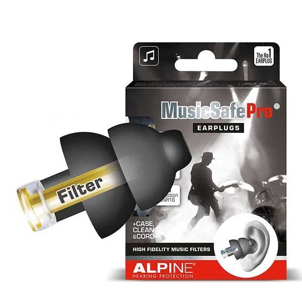 Alpine MusicSafe Pro Black Gehörschutz mit 3 unterschiedlichen Filtern, schwarz 