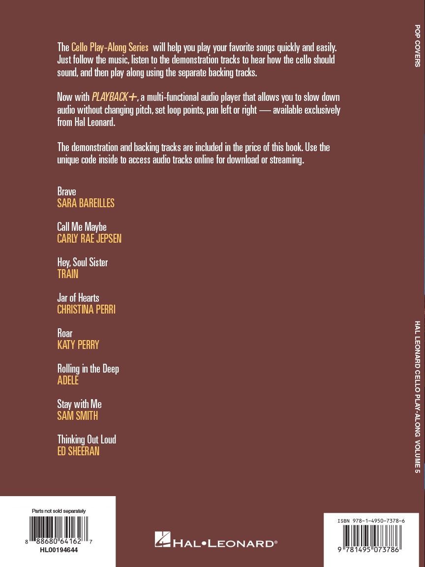 Noten Pop Covers Cello Play-Along Volume 5  incl. (+Online Audio Access) HL 0019_00050593_
