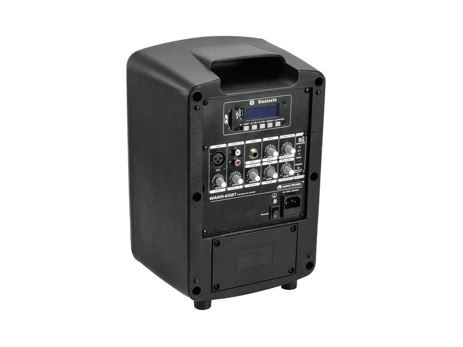 OMNITRONIC WAMS-65BT Drahtlos-PA-System mit Funkmikrofon, Audioplayer, Bluetooth