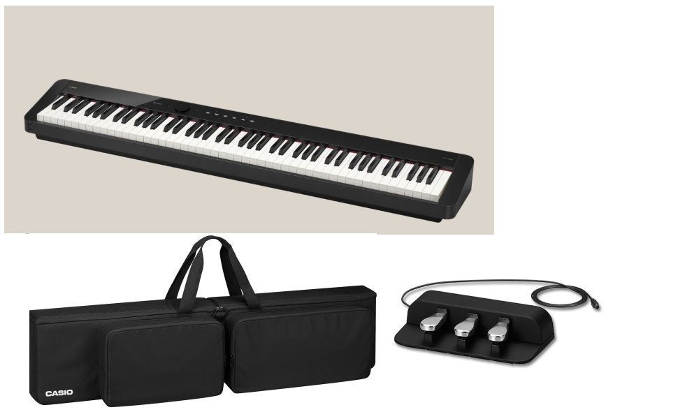 Casio PX-S5000 BK Stage Set + SP-34 + SC800 Bag,  Stagepiano schwarz - 