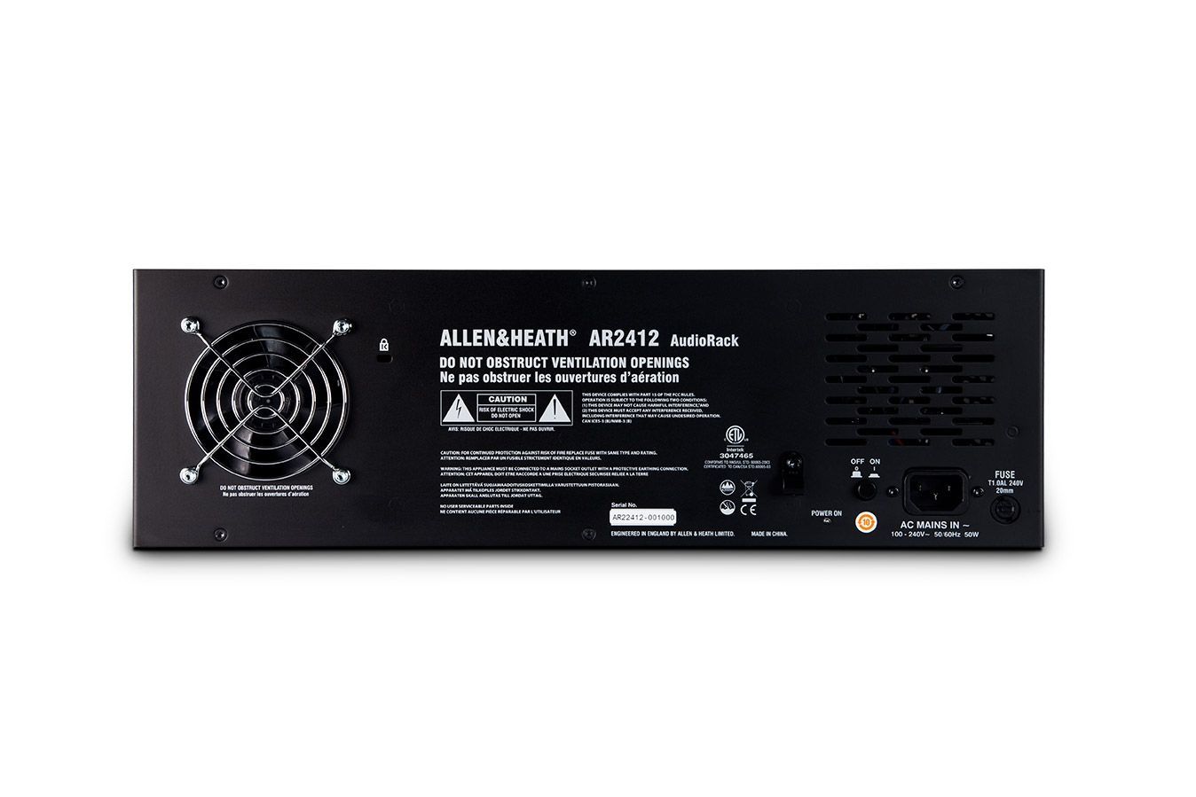 Allen & Heath AR2412 Audiorack 24 Kanal Stagebox für GLD und QU Digitalmixer_00033235_