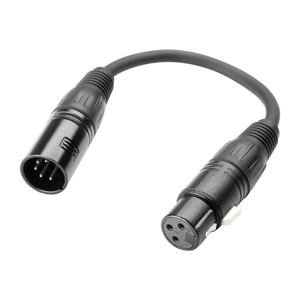3 STAR DGF 0020 DMX Adapterkabel 3-Pol XLR Female auf 5-Pol XLR Male, 0,2 m_00052493_