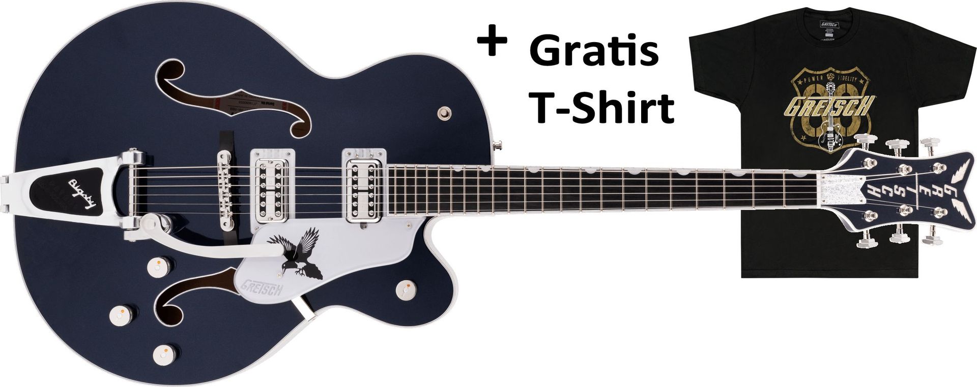 0885978339198 - - G6136T-RR Rich Robinson Signature Magpie with Bigsby Ravens Breast Blue