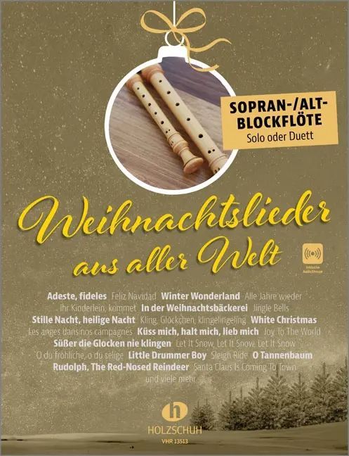 Noten Weihnachtslieder aus aller Welt für Blockflöte VHR 13513 Holzschuh 