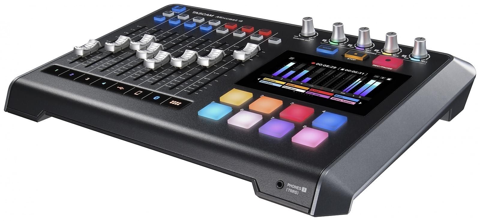 Tascam Mixcast 4 Podcast Aufnahmemischpult, USB-Audiointerface, Recorder, Mixer_00050605_