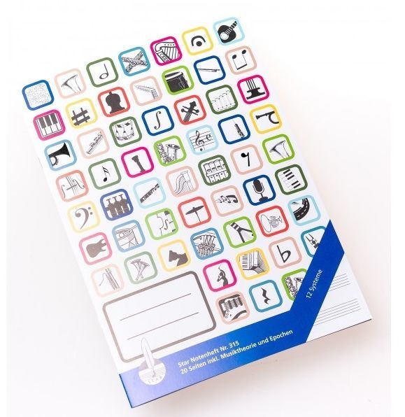 Notenpapier STAR Notenheft DIN A4 Heft 12 zeilig 16 Seiten - Star 315_00052577_