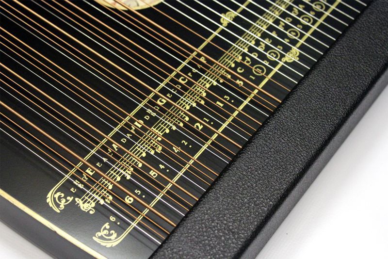 Hopf Akkordzither 100/3 schwarz  6 Akkorde , 25 Melodiesaiten, Zither gebeizt 