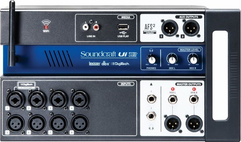 Soundcraft Ui12  Digitalmixer mit Tablet/Smartphone/PC-Steuerung und WiFi 