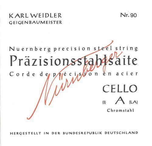 Karl Weidler Saiten Cello 4/4  Stahl Satz Nr. 93 mittel