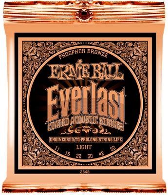 Ernie Ball EB2548 Everlast Coated Akustik Saiten, 6 Strings .011-.052