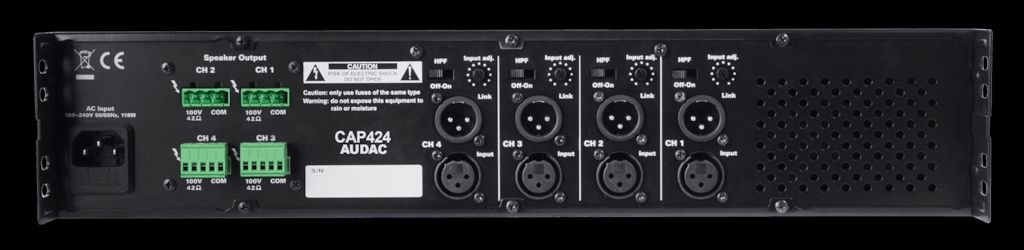 Audac CAP424   B-Stock  4-Kanal 100V Endstufe, Installationsverstärker_00051350_