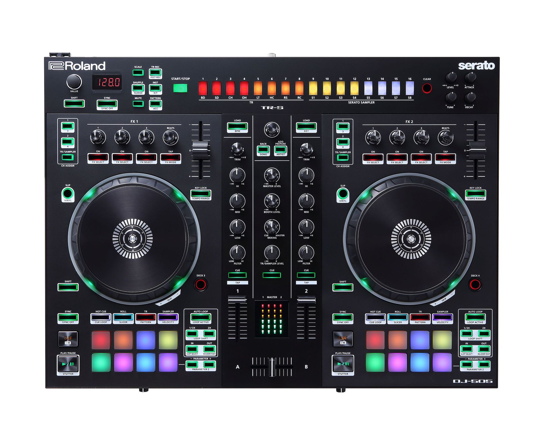 Roland DJ-505 2-Kanal DJ Controller für Serato DJ mit vier Decks Roland DJ-505 2-Kanal DJ Controller für Serato DJ mit vier Decks