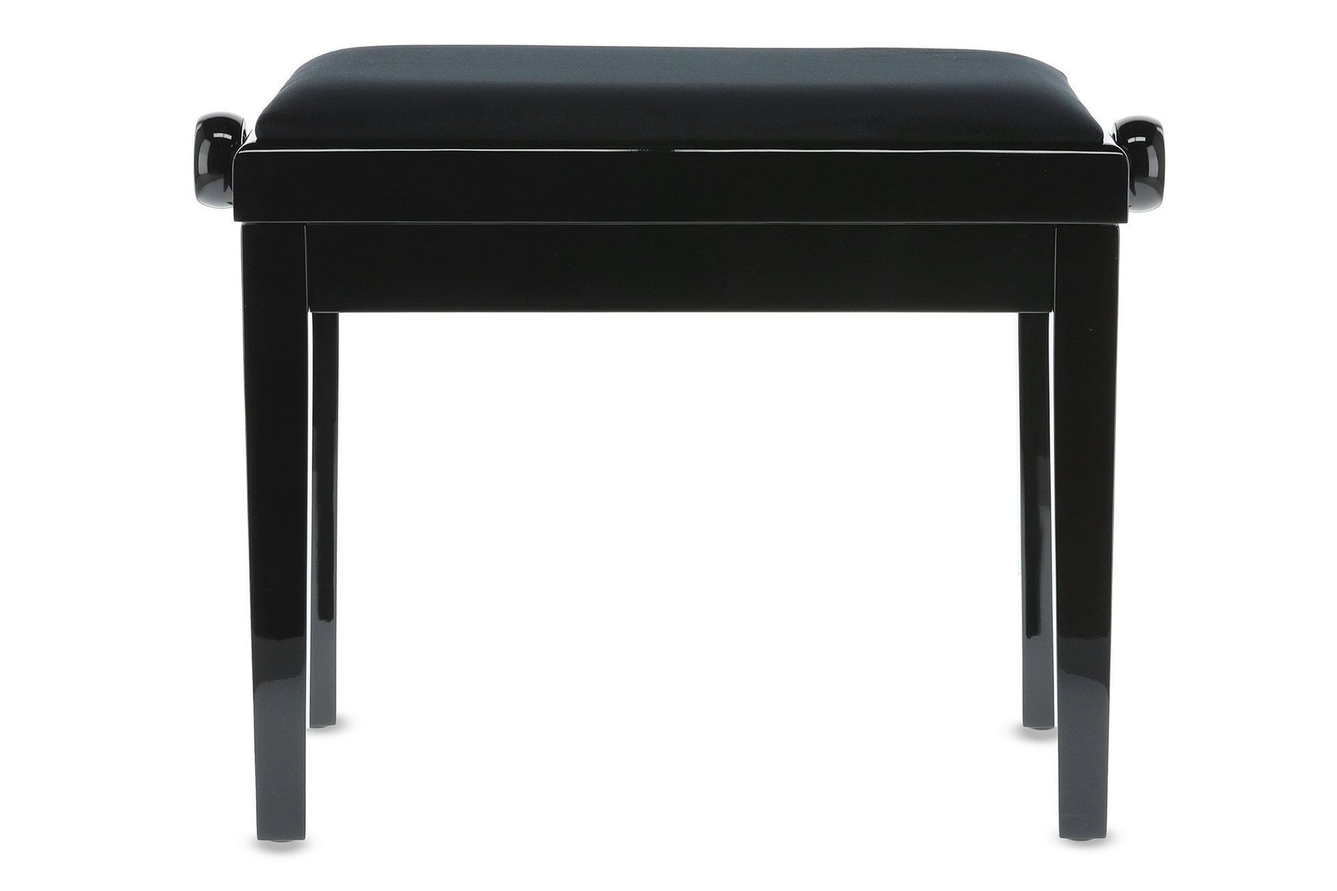 Markstein Klavierbank DELUXE  schwarz poliert, Sitzbezug schwarz, verstellbar _00040491_