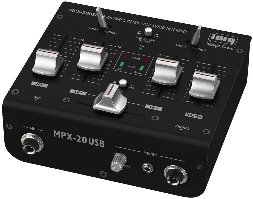 IMG Stage Line MPX-20USB 3-Kanal-Stereo-DJ-Mischpult mit USB-Schnittstelle