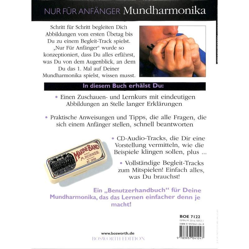 Noten Mundharmonika Nur für Anfänger incl. CD Bosworth BoE 7122 Schule Mundi