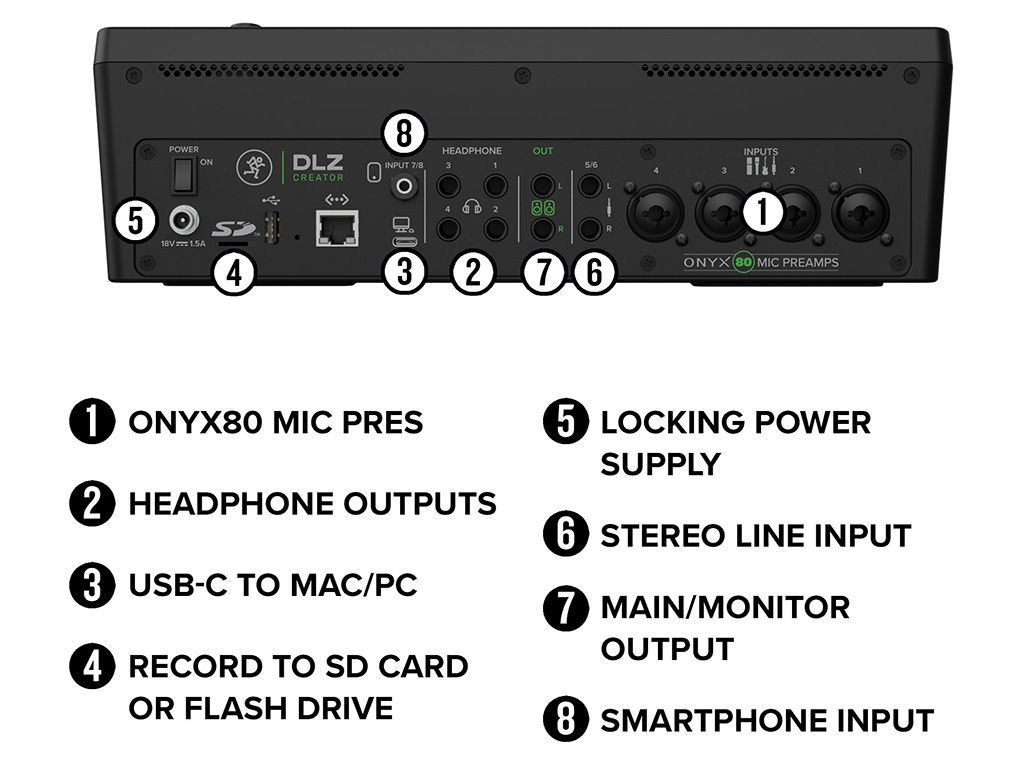 Mackie DLZ Creator Digitalmixer  für Podcasting und Streaming mit Bluetooth