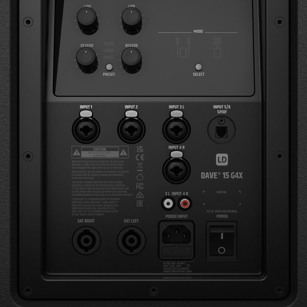LD Systems DAVE 15 G4X Kompaktes 2.1 PA-System aktiv mit Bluetooth_00051700_
