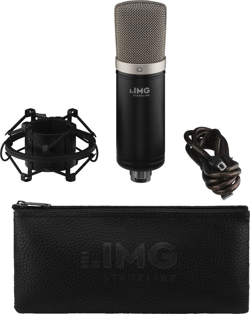 IMG Stage Line ECMS-50USB USB-Großmembran-Kondensator-Mikrofon inkl. Spinne
