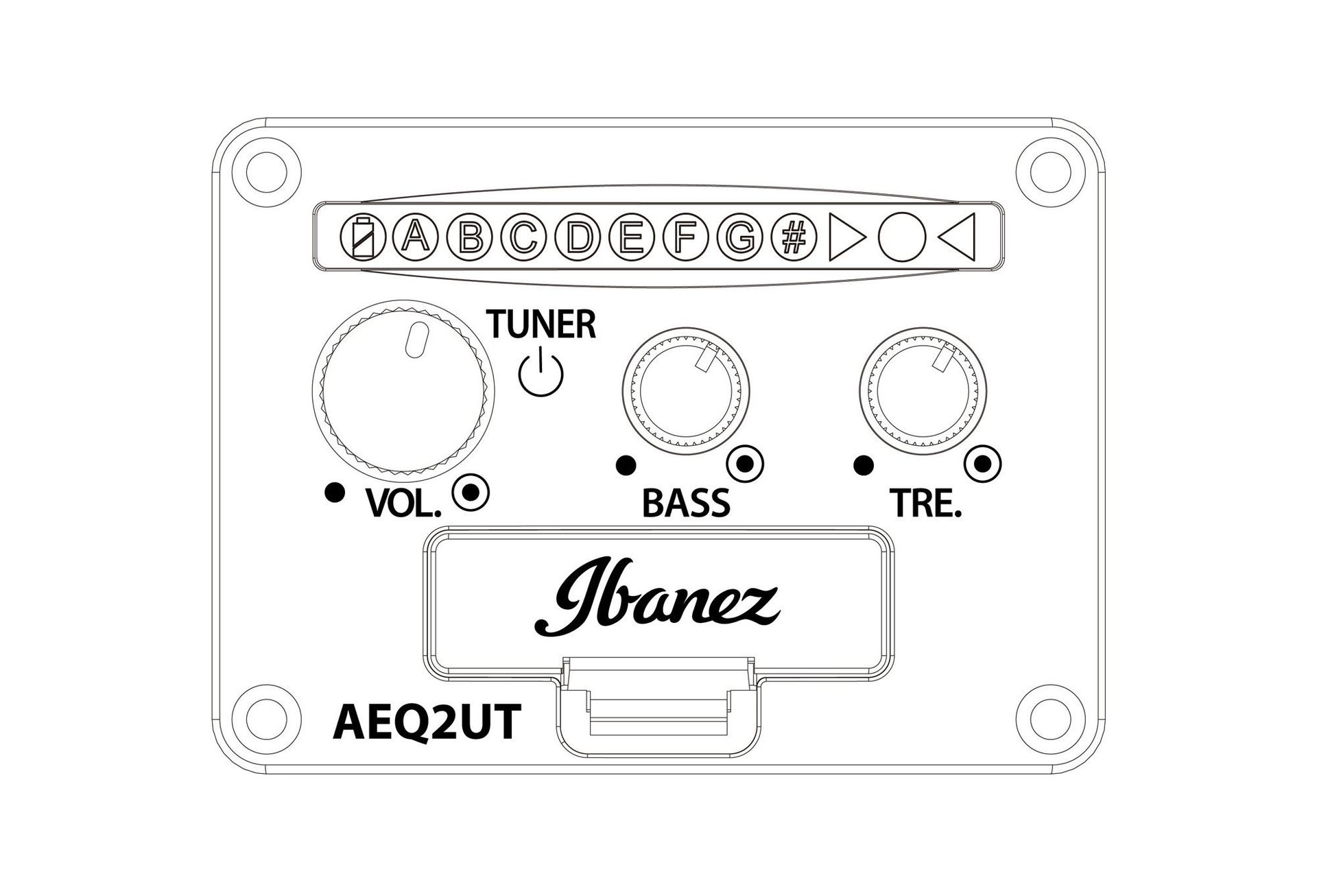 Ibanez UICT10-BK Iceman Body Shape Tenor Ukulele mit PU & Gigbag